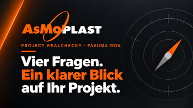 AsMoPLAST lädt auf der FAKUMA 2026 zum Project RealCheck® ein – Halle A2, Stand A2-2319.